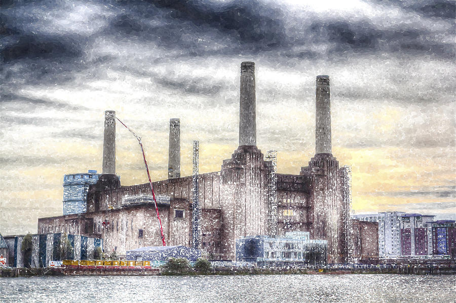 Battersea Power Station London Snow Photograph