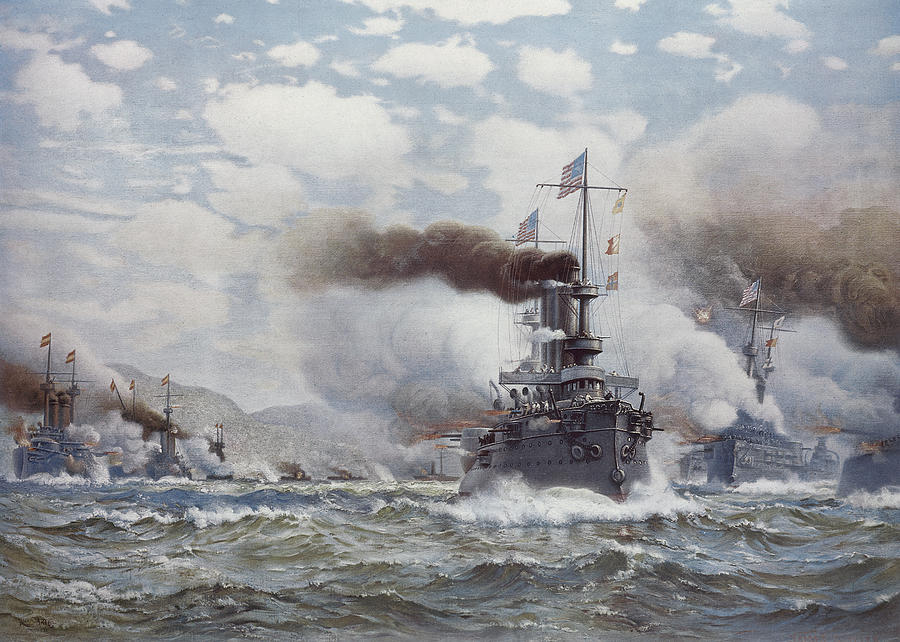 Battle Of Santiago, 1898 #1 Painting by Granger