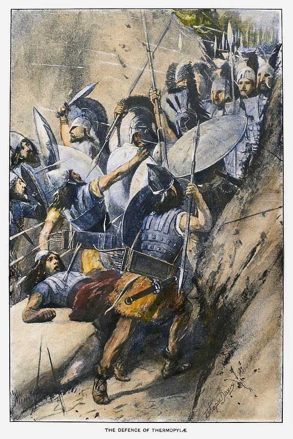 Battle Of Thermopylae #1 Drawing by Granger