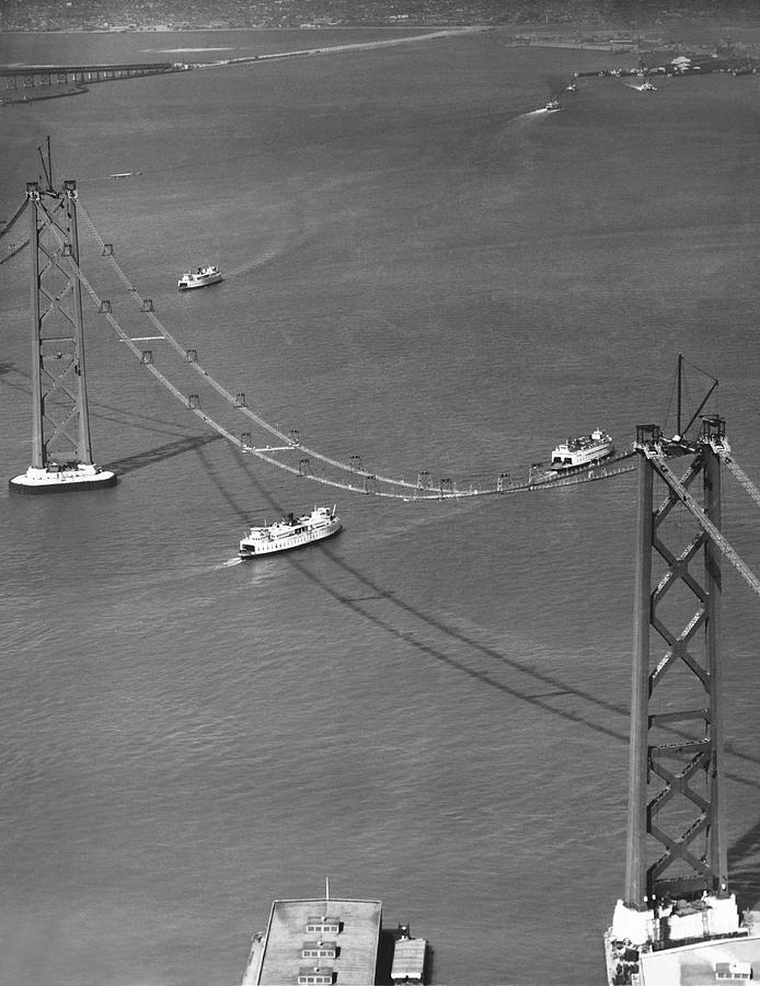 Bay Bridge Under Construction #1 Photograph by Charles Hiller