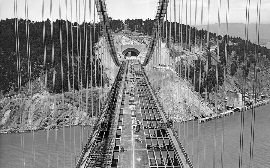 Bay Bridge Under Construction #3 Photograph by Underwood Archives