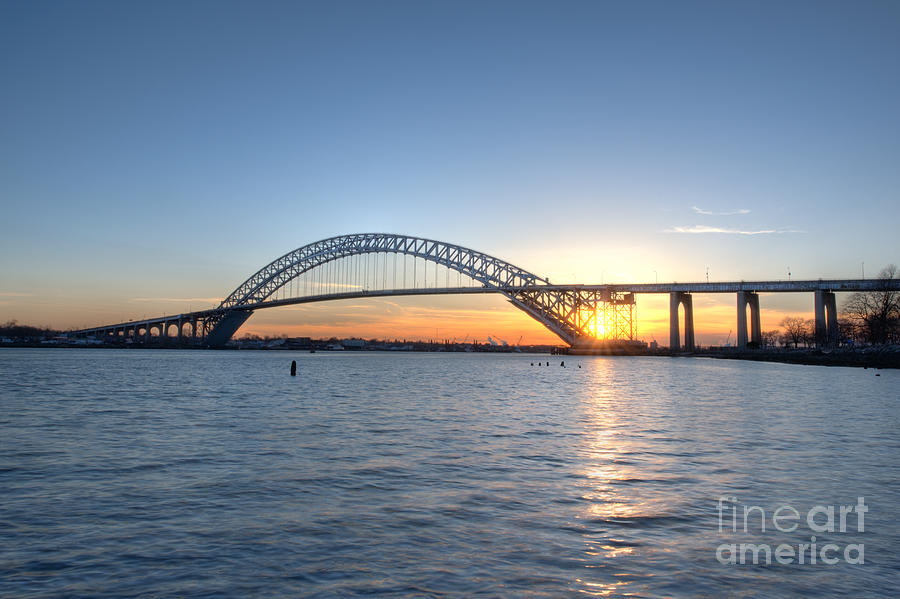 Bayonne Bridge Sunset #1 Photograph by Michael Ver Sprill