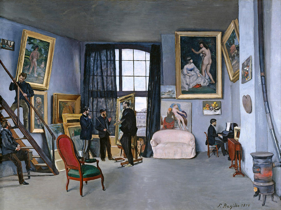 Bazilles Studio #1 Painting by Frederic Bazille