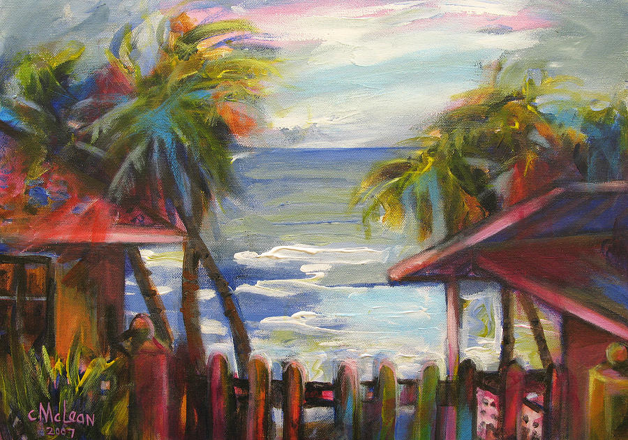Beach Houses #1 Painting by Cynthia McLean
