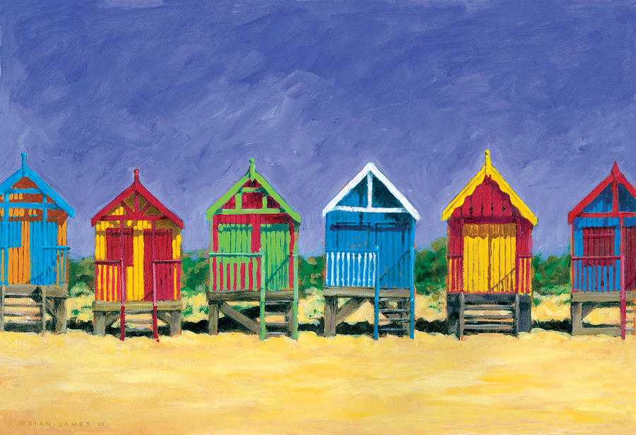Architecture Photograph - Beach Huts #1 by MGL Meiklejohn Graphics Licensing