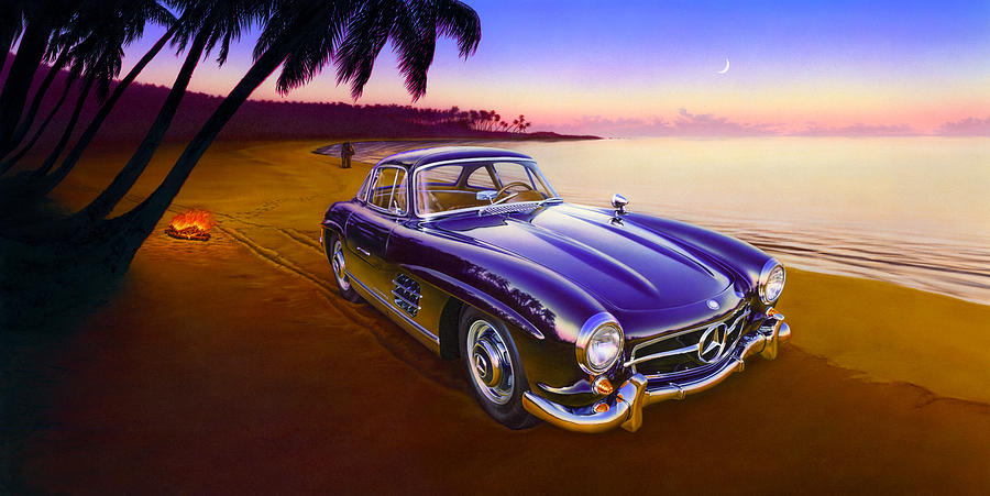Sunset Photograph - Beach Mercedes #1 by MGL Meiklejohn Graphics Licensing