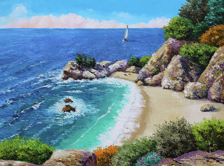 Beach Of The Cove #1 Painting by MGL Meiklejohn Graphics Licensing