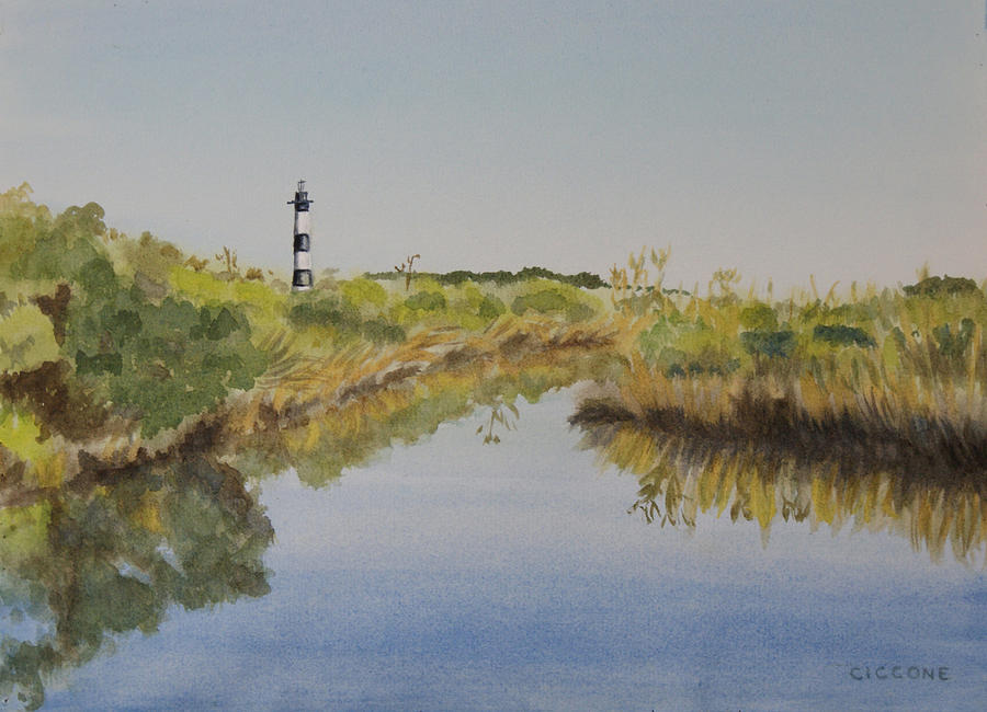 Beacon on the Marsh #1 Painting by Jill Ciccone Pike