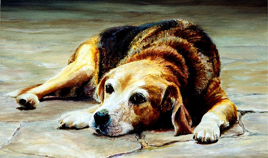 Beagle Dog Portrait #1 Painting by Olde Time  Mercantile