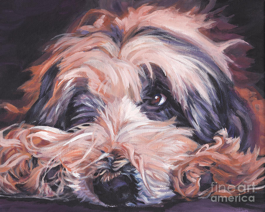 Bearded Collie #1 Painting by Lee Ann Shepard