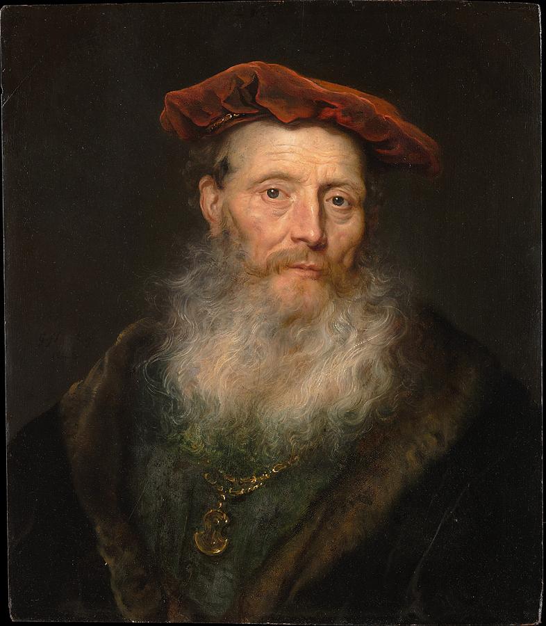 Govert Flinck Painting - Bearded Man With A Velvet Cap #1 by Govert Flinck