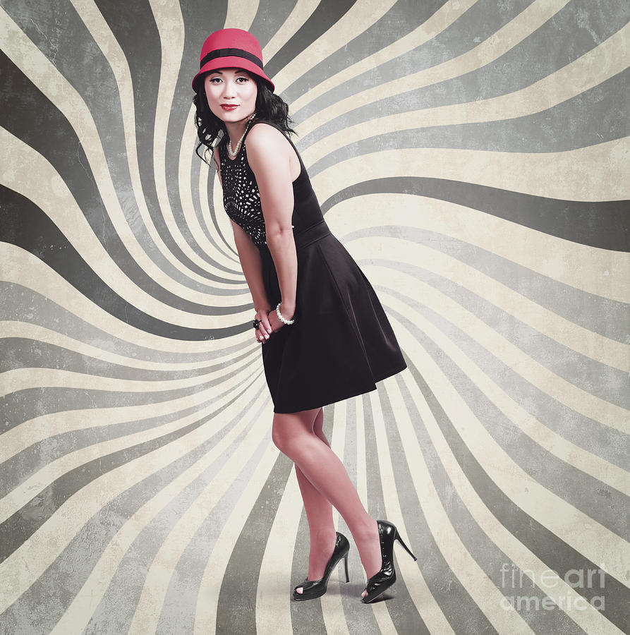 Beautiful asian woman posing. Vintage style #1 Photograph by Jorgo Photography