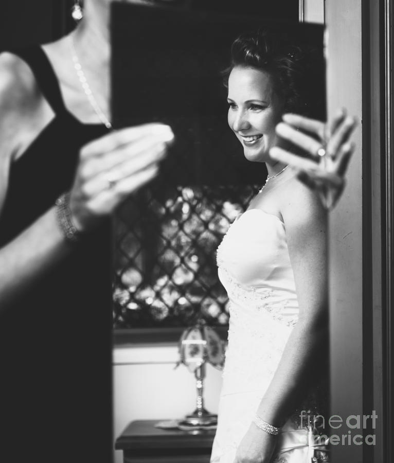Beautiful bride getting ready in wedding dress #1 Photograph by Jorgo Photography