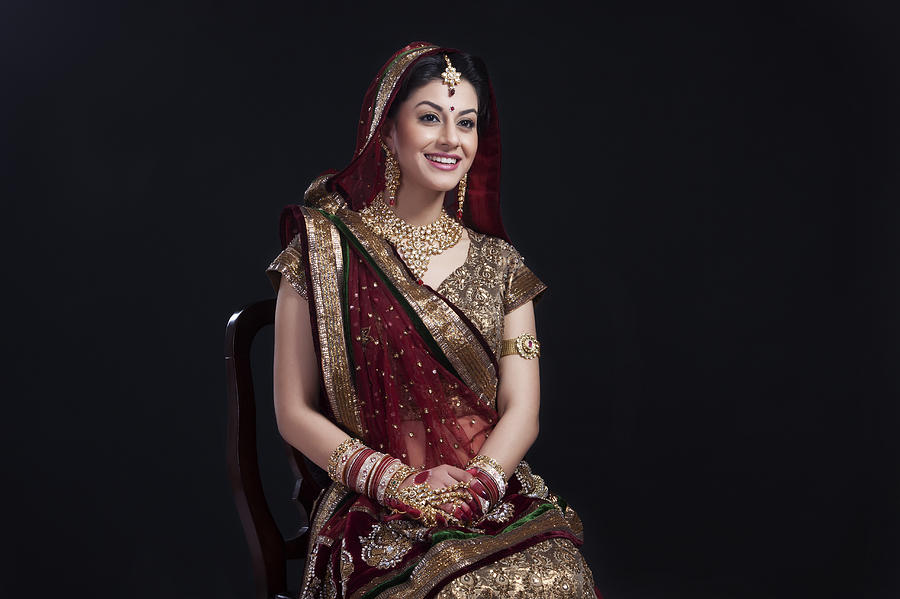 Beautiful bride smiling #1 Photograph by Sudipta Halder