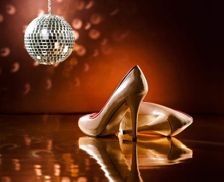 Beautiful brown stilettos on the dance floor #1 Photograph by U Schade