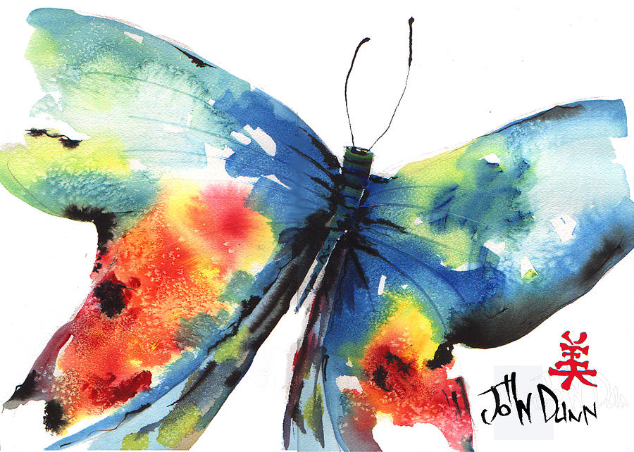 Beautiful Butterfly #1 Painting by John Dunn