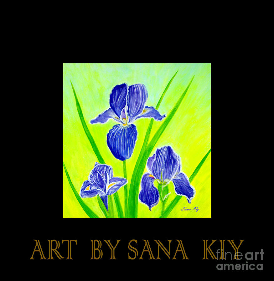 Beautiful Iris Flowers #2 Painting by Oksana Semenchenko