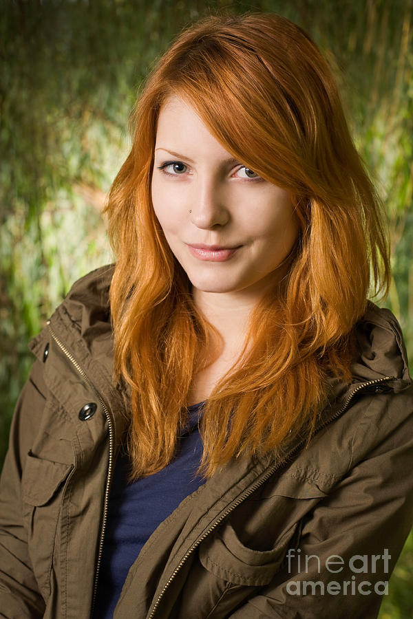 Beautiful Young Redhead Girl Outdoors Photograph By Alstair Thane 4794