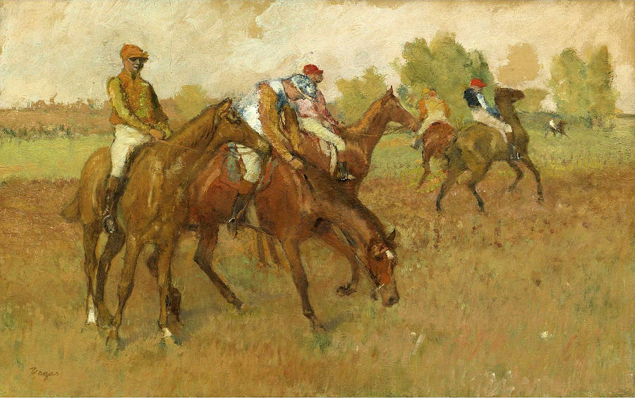 Before the Race #7 Painting by Edgar Degas