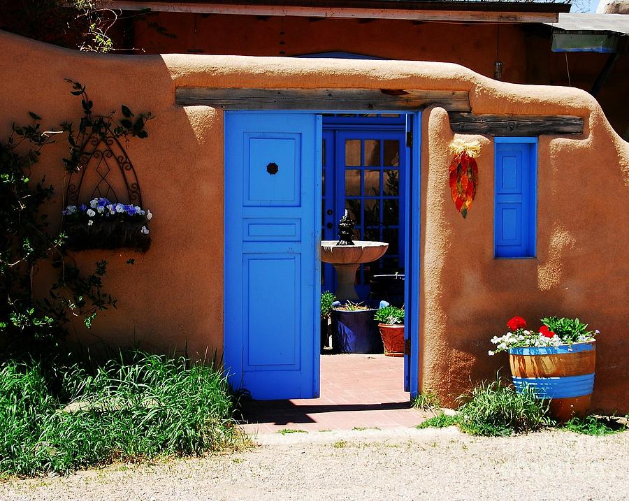 Fountain Photograph - Behind A Blue Door 1 by Mel Steinhauer