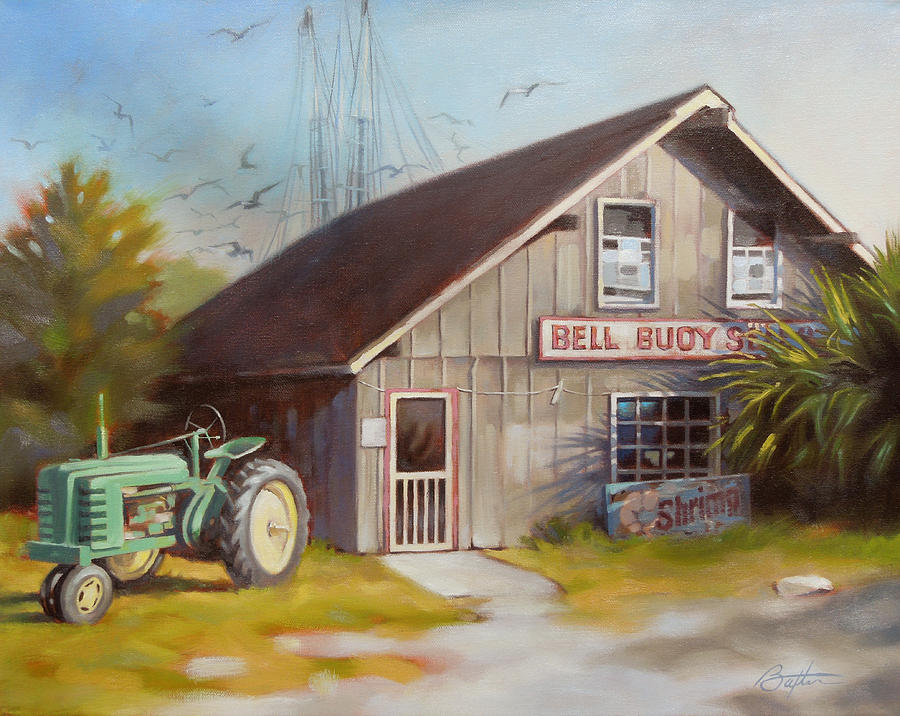 Bird Painting - Bell Buoy #1 by Todd Baxter
