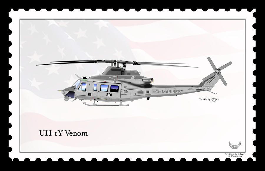 Bell Helicopter UH-1Y Venom #1 Digital Art by Arthur Eggers