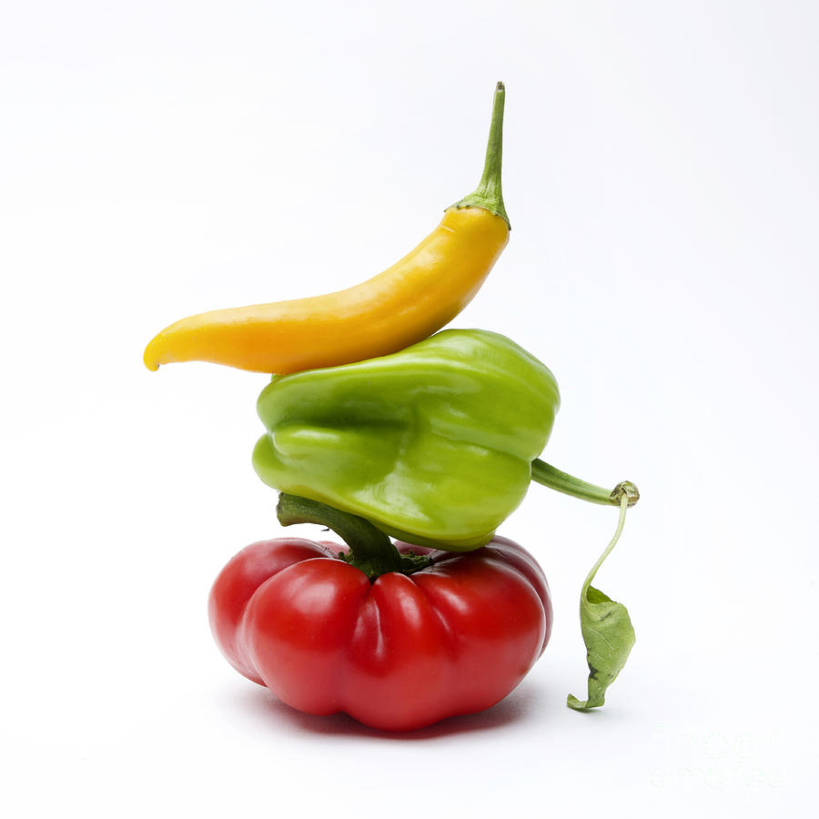 Still Life Photograph - Bell Peppers and Tomatoes #1 by Bernard Jaubert