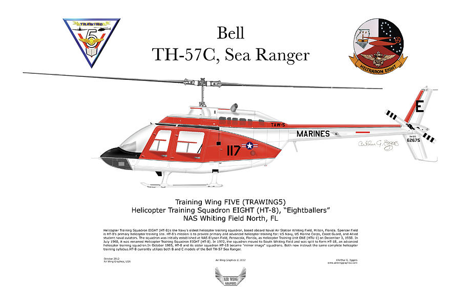 Bell TH-57C Sea Ranger #5 Digital Art by Arthur Eggers