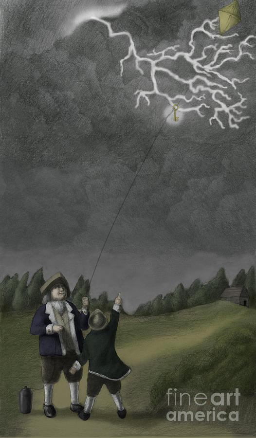 Benjamin Franklin Photograph - Ben Franklin Kite And Key Experiment #1 by Spencer Sutton