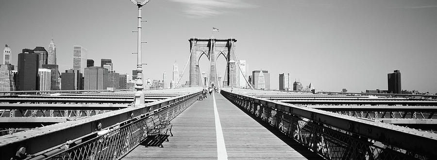 Bench On A Bridge, Brooklyn Bridge #1 Photograph by Panoramic Images