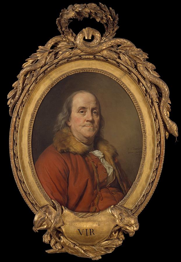 Portrait Painting - Benjamin Franklin #1 by Joseph Siffred Duplessis