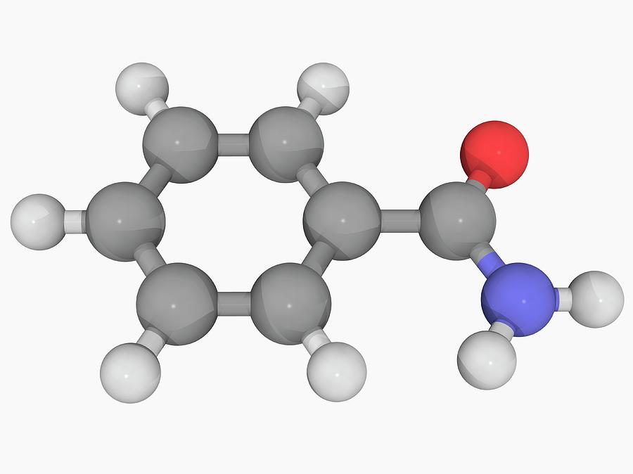 Молекула атом кислоты. Бензойная кислота бензамид. Benzamide.