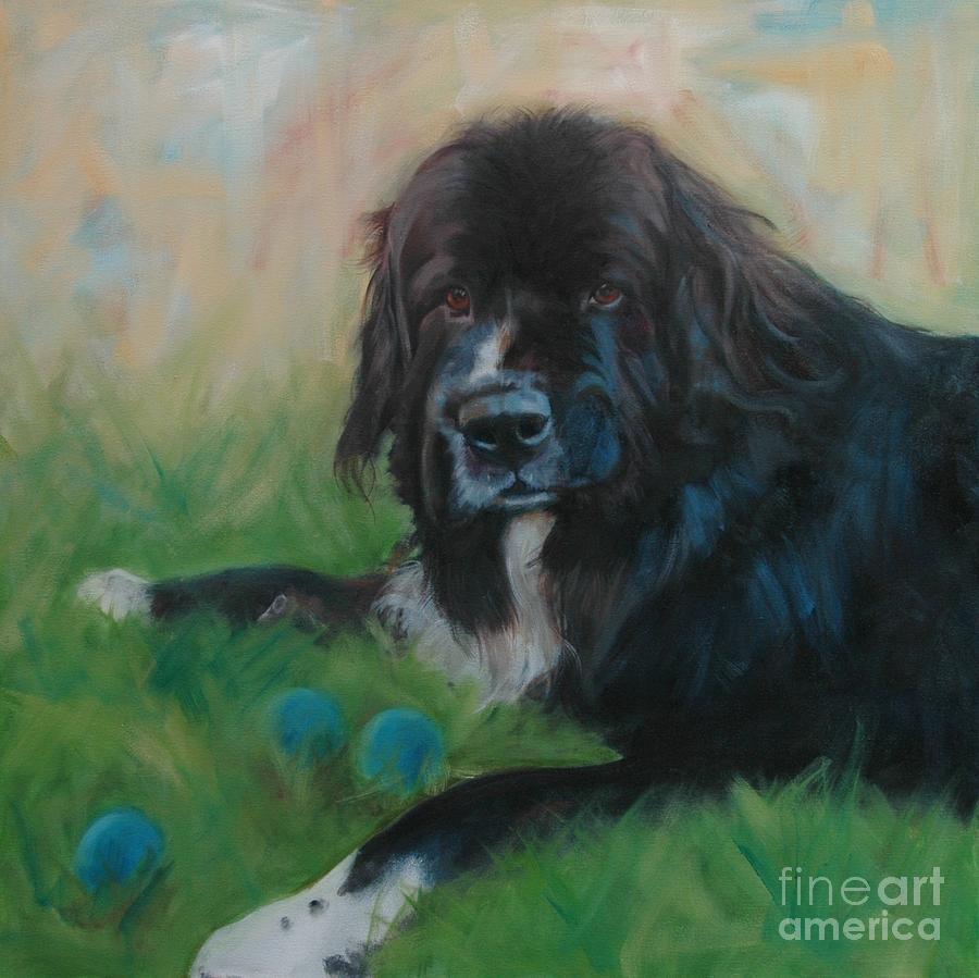 Bernese Mountain Dog  Painting - Bernese Mountain Dog #1 by Pet Whimsy  Portraits