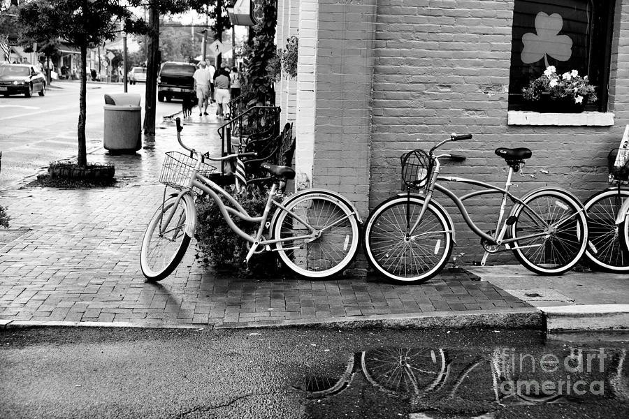 Bicycles parked along the main street in Saint Michaels Maryland. #2 Photograph by William Kuta