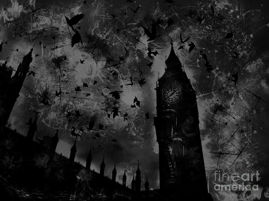 Big Ben Black and White #2 Digital Art by Marina McLain