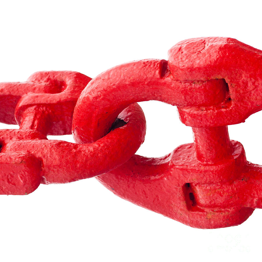 Big painted red chain links isolated on white Photograph by Stephan ...