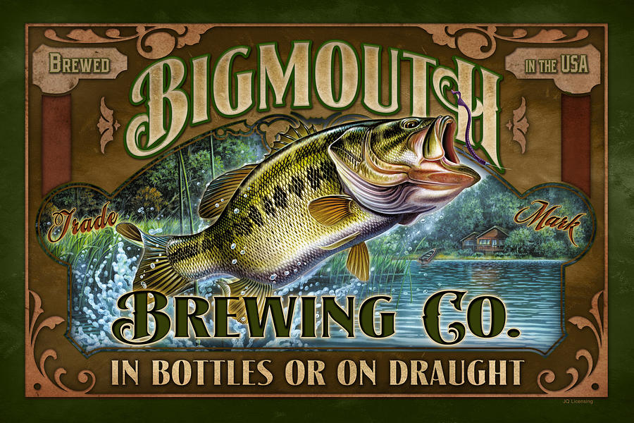 Bass Painting - Bigmouth Brewing #1 by JQ Licensing