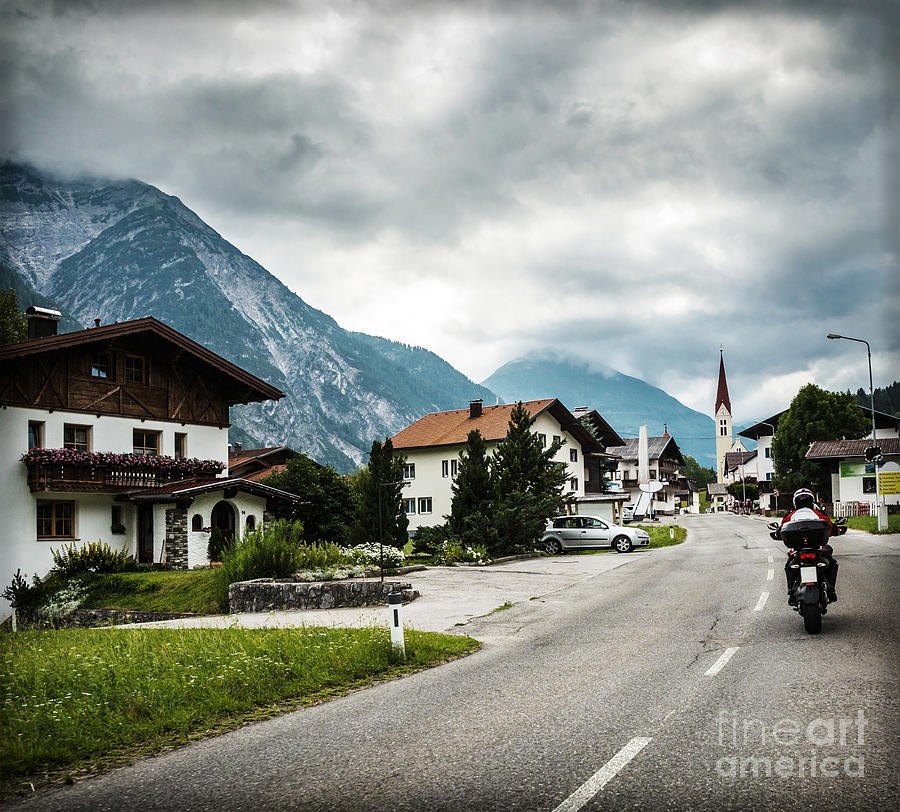 Biker touring Europe #1 Photograph by Anna Om