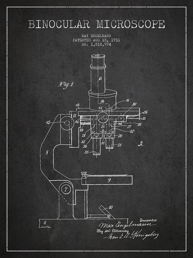 Vintage Digital Art - Binocular Microscope Patent Drawing from 1931 by Aged Pixel