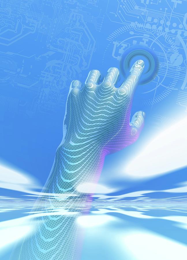 Illustration Photograph - Biometric Security #1 by Victor Habbick Visions/science Photo Library