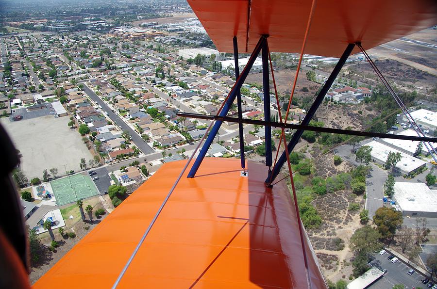 Biplane Over San Diego #1 Photograph by Phyllis Spoor