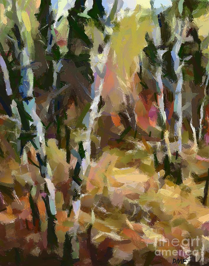 Impressionism Painting - Birch Trees In Autumn #1 by Dragica  Micki Fortuna