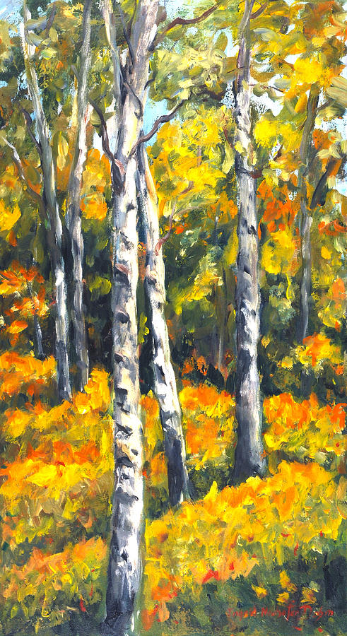 Birch Trees #1 Painting by Ingrid Dohm