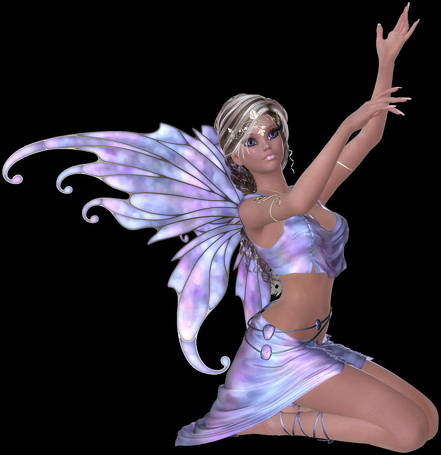 Fairy Digital Art - Black Fairy Girl #1 by Marcella  