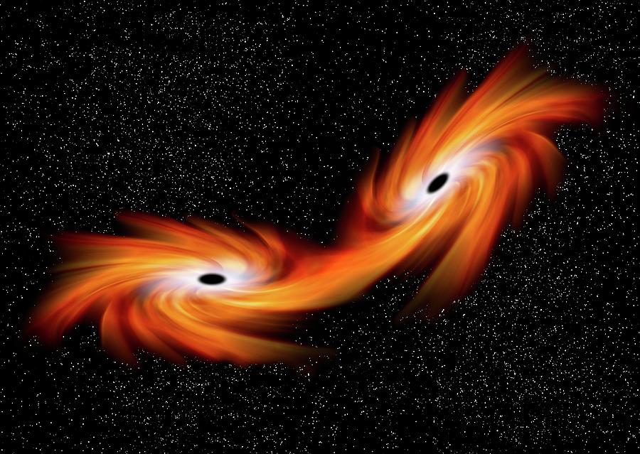 Black Holes Merging In Space #1 Photograph by Victor De Schwanberg