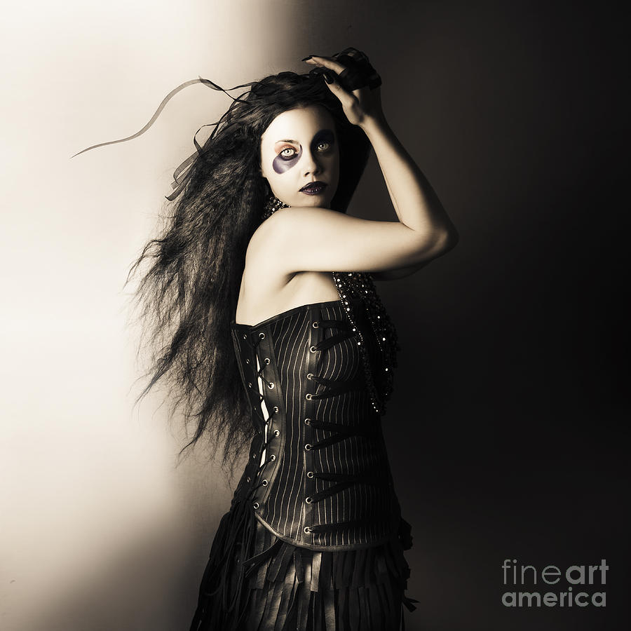 Black portrait of a sexy fashion make up model   Photograph by Jorgo Photography
