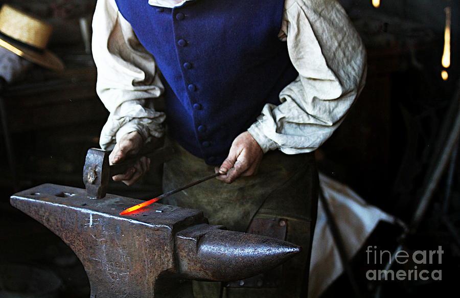 Hammer Photograph - Blacksmith at the Old Fort by Catherine Sherman