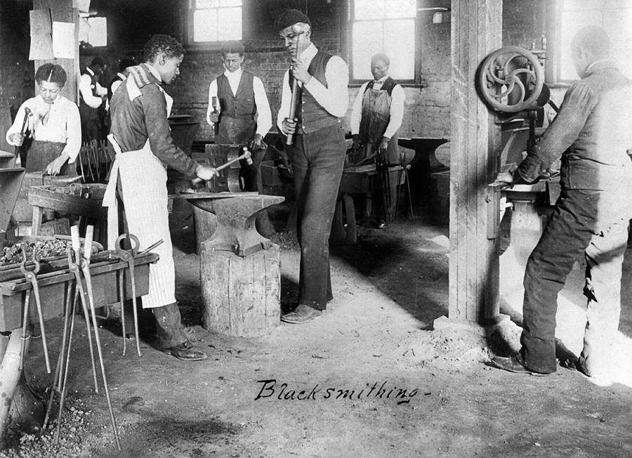 Blacksmith Class, C1899 #1 Photograph by Granger
