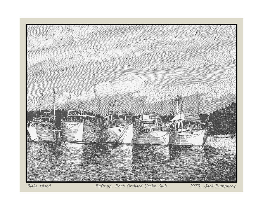Northwest Raft Up Drawing by Jack Pumphrey