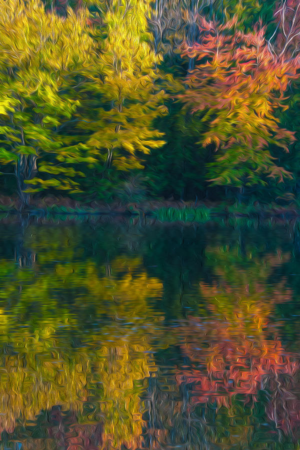 Fall Photograph - Blazing Water #1 by Brenda Jacobs
